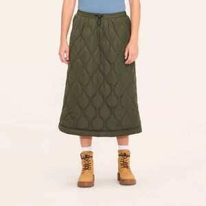 Woolrich x Target Women's M / Medium Quilted Midi A-Line Skirt Olive Green NWT